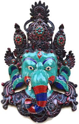 

Collectible India Large Hindu God Ganesha Wall Hanging Sculpture Decorative Showpiece - 38.5 cm(Polyresin, Multicolor)