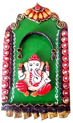 

Chitra Handicraft Mherab Ganesh Ji Decorative Showpiece - 15 cm(Paper Mache, Multicolor)