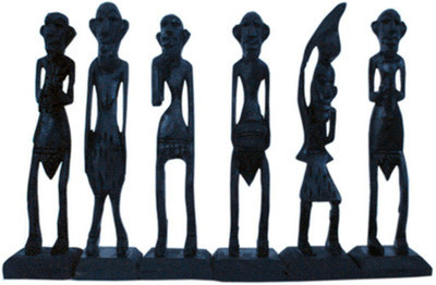 

Bajya India Antique African Zulu Tribal Men Handmade Gift Decorative Showpiece - 7 cm(Wooden, Black)