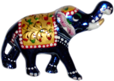 

charkhamart.com Blue metal elephant 5" Decorative Showpiece - 12.5 cm(Aluminium, Blue)