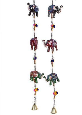 

Akshit Enterprises uperior Quality Lakh Made Elephant Door/Wall Hanging Decorative Showpiece - 96 cm(Paper Mache, Multicolor)