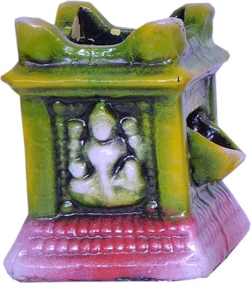 

Indigo Creativs Handcrafted Terracotta Traditional Tulsi Pot with Diya, Lakshmi, Ganesh, Om Motiff for Diwali Puja Decoration Decorative Showpiece - 12 cm(Earthenware, Multicolor)