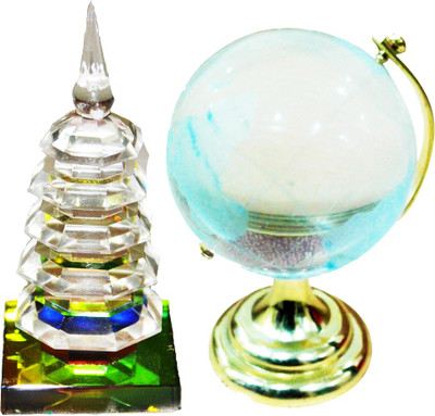 

Anjalika Crystal Education 5 Tower With Globe for success Decorative Showpiece - 12 cm(Crystal, Multicolor)