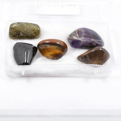 

Reiki Crystal Products Protection Crystal Tumble Stone Set Decorative Showpiece - 20 cm(Crystal, Multicolor)