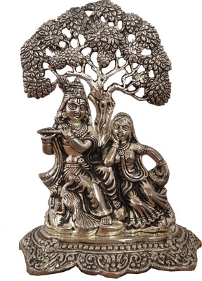 

DivineCrafts White Metal Radha- Krishna Idol Decorative Showpiece - 20 cm(Silver Finish, Silver)