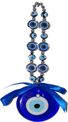 

DivyaMantra Feng Shui Big Evil Eye Hanging with Six Circles Decorative Showpiece - 27 cm(Polyresin, Multicolor)