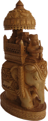 

Craft International Elephant with Seated King, Ambabari, - 8 Inch Decorative Showpiece - 23 cm(Wooden, Brown)