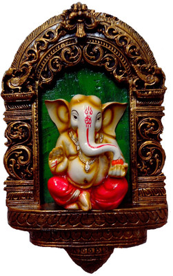 

Megifting Temple Ganesha Wall Hanging SML GRN Decorative Showpiece - 23 cm(Polyresin, Multicolor)