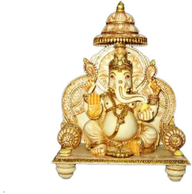 

Collectible India Large Ganesh ganpati Idol Temple Marble Decorative Showpiece - 25 cm(Stoneware, White)