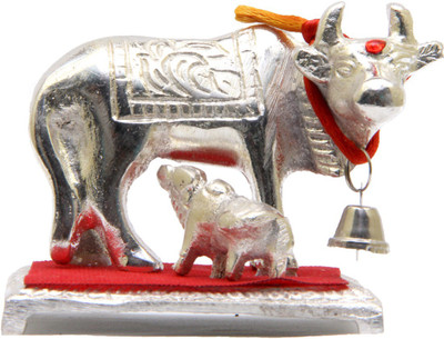 

JaipurCrafts Beautiful Cow and Calf (Small) Decorative Showpiece - 4.5 cm(Aluminium, Silver)