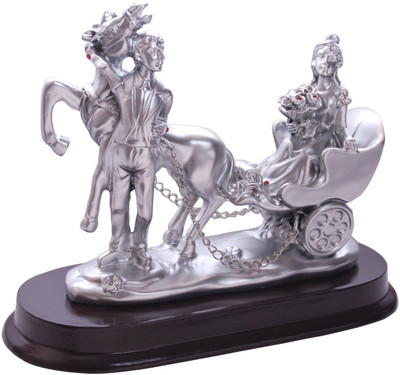 

Oyedeal Chariot Riding Couple Decorative Showpiece - 12 cm(Polyresin, Silver)