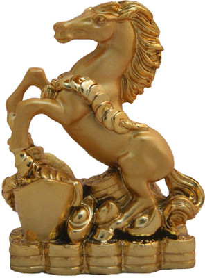 

DivyaMantra Feng Shui Horse For Success Decorative Showpiece - 7.5 cm(Polyresin, Yellow)