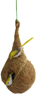 

Haastika Coir Craft Bird nest Decorative Showpiece - 20 cm(Earthenware, Clear)