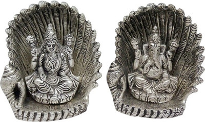 

Jupiter Elite Seep Laxmi Ganesha Pair Decorative Showpiece - 15 cm(Aluminium, Silver)