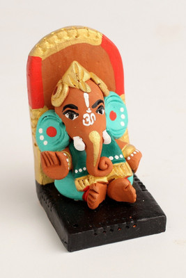 60% OFF on Prime Traders Exclusive Hand-crafted Terra Cotta Ganesha - Peeta Avatar Decorative Showpiece - 9 cm(Terracotta, Multicolor)