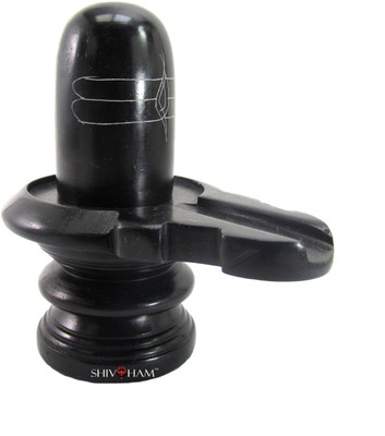 

SHIVOHAM Shivling Black Stoneware Decorative Showpiece - 9 cm(Stoneware, Black)