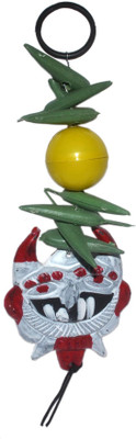 

Real Seed Nimbu Mirchi Hanging, Najar Batoo, Evil Eye Protector Decorative Showpiece - 18 cm(Plastic, Multicolor)