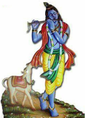 

Swagger Krishna cow hand crafted wall hanging Decorative Showpiece - 60 cm(Iron, Multicolor)