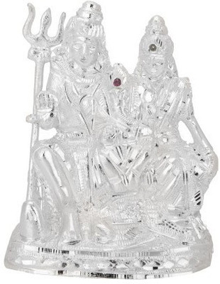 

DivyaMantra Shiv Parivar Idol Decorative Showpiece - 14 cm(Aluminium, White)