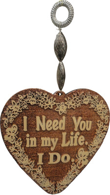 78% OFF on Tied Ribbons I need you in my Life Hanging Heart Valentine Day Gifts Showpiece - 12 cm(Stoneware, Multicolor)