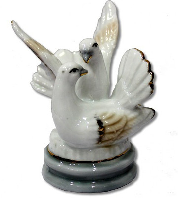 

7 Ocean vastu feng shui love bird pair Decorative Showpiece - 9 cm(Bone China, White)