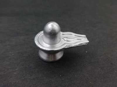 

Sitare 142 grams Pure Mercury Parad Shivling Decorative Showpiece - 3.5 cm(Silver Finish, Grey)
