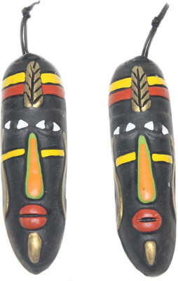 

Sarvsiddhi Terracotta Tribal Couple Mask Decorative Showpiece - 3 cm(Terracotta, Multicolor)