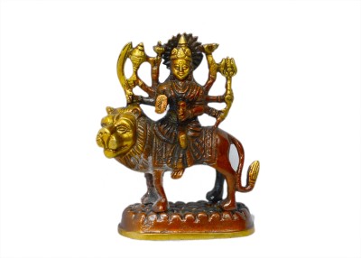 Craftcart Goddess Durga Brown Brass Idol Decorative Showpiece  -  12 cm(Brass, Brown)