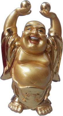 

Ehatti Feng Shui Laughing Buddha for Wealth & Happiness Decorative Showpiece - 11 cm(Polyresin, Gold)