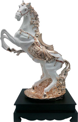 

Art N Hub Horses -Gold Plated Statue With Wooden Base (size H-66 C.M.) Decorative Showpiece - 66 cm(Polyresin, Wooden, Gold)