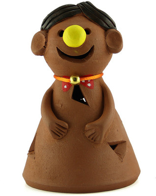 

eKolhapuri Small Smily Face Doll Natural Design Decorative Showpiece - 1 cm(Terracotta, Brown)