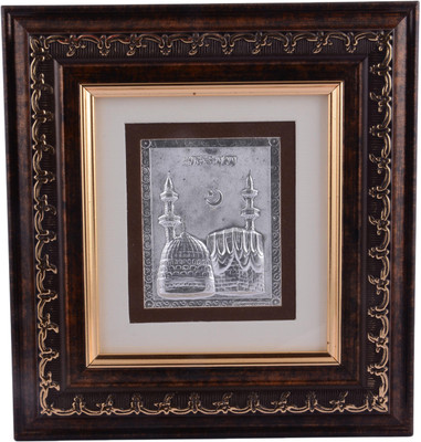 

Siri Creations 999 Pure Mosque With Wooden Frame Decorative Showpiece - 20 cm(Silver, Silver)