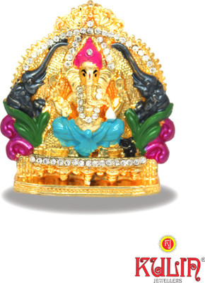 

Kulin God Ganesh | Ganpati | Lord Ganesha Idol - Statue | Gifting | Car Dashboard | Home Décor Decorative Showpiece - 5 cm(Gold Plated, Multicolor)