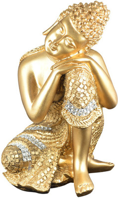 

Reiki Crystal Products feng shui Buddha Golden And Black Decorative Showpiece - 18.5 cm(Porcelain, Gold, Black)