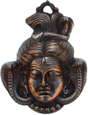 

eCraftIndia Lord Shiva Metal Wall hanging Decorative Showpiece - 21.59 cm(Aluminium, Brown)