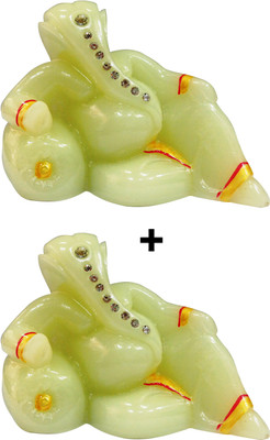 

ManeKo Hindu God Idol Radium Raja Ganesh Temple with Stone for Car Dashboard (Pack of 2) Decorative Showpiece - 8 cm(Ceramic, Multicolor)