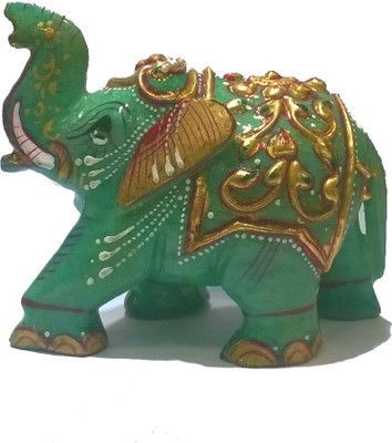 

Tathastu Jadelite Elephant Decorative Showpiece - 8 cm(Stoneware, Green)