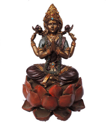 

Crafts and you MULTICOLOUR IDOL LAXMI JI FOR WORSHIP Decorative Showpiece - 23 cm(Polyresin, Gold, Maroon, Brown, Dark Green)