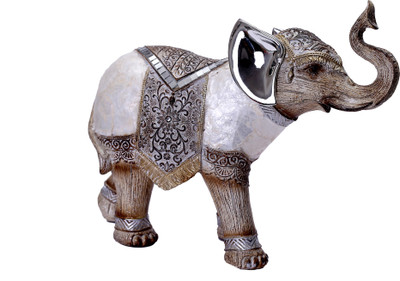 

Saanvi Creations Decorative Showpiece - 28 cm(Microfibre, White, Silver)