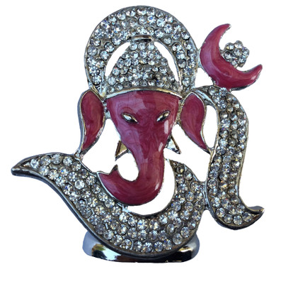 

B-Fashionable Om Ganesha Idol Decorative Showpiece - 6 cm(Nickel, Pink)