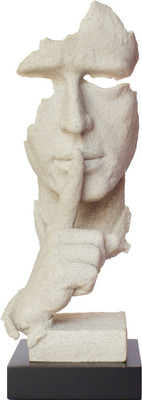 

Ansavv Silence is Golden Decorative Showpiece - 36 cm(Polyresin, White)