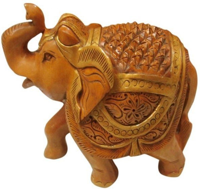 

ByCue Elephant Decorative Showpiece - 12.5 cm(Wooden, Brown)