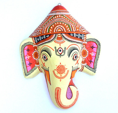 

Art Godaam PAPER MASK Decorative Showpiece - 27 cm(Paper, Yellow)