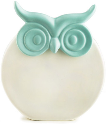 

Chumbak Mint Eyed Owl Figurine Decorative Showpiece - 15 cm(Ceramic, Multicolor)
