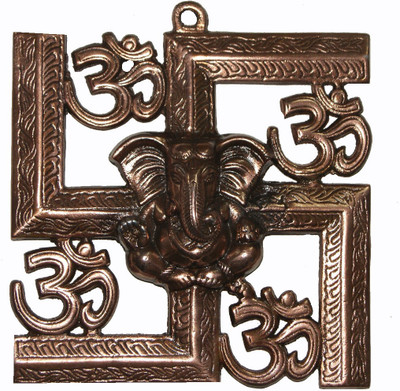 

Aaradhi Om Swastik Ganesha Vastu Wall Decor Decorative Showpiece - 25 cm(Aluminium, Copper)