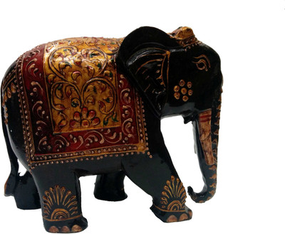 

Ratoomals Wooden Elephant T.D Emb. Antique Decorative Showpiece - 7.5 cm(Wooden, Multicolor)