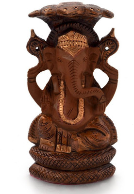 

Indigocart Handcrafted Lord Ganesha Idol Decorative Showpiece - 11.43 cm(Wooden, Multicolor)