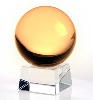 

Gooddeals Fuzed Quartz Clear Crystal Sphere Gazing Ball for Vastu, Energising & Photography Decorative Showpiece - 10 cm(Crystal, Yellow)