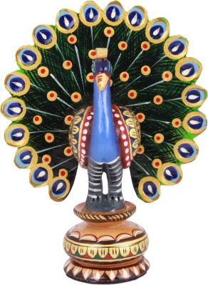 

Adaa Whitewood - Gold Painted Peacock (Height - 6 Inches) Decorative Showpiece - 14 cm(Wooden, Brown)