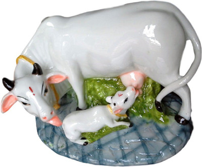 

Divine Temples Beautiful Cow & Calf Decorative Showpiece - 12 cm(Polyresin, Multicolor)